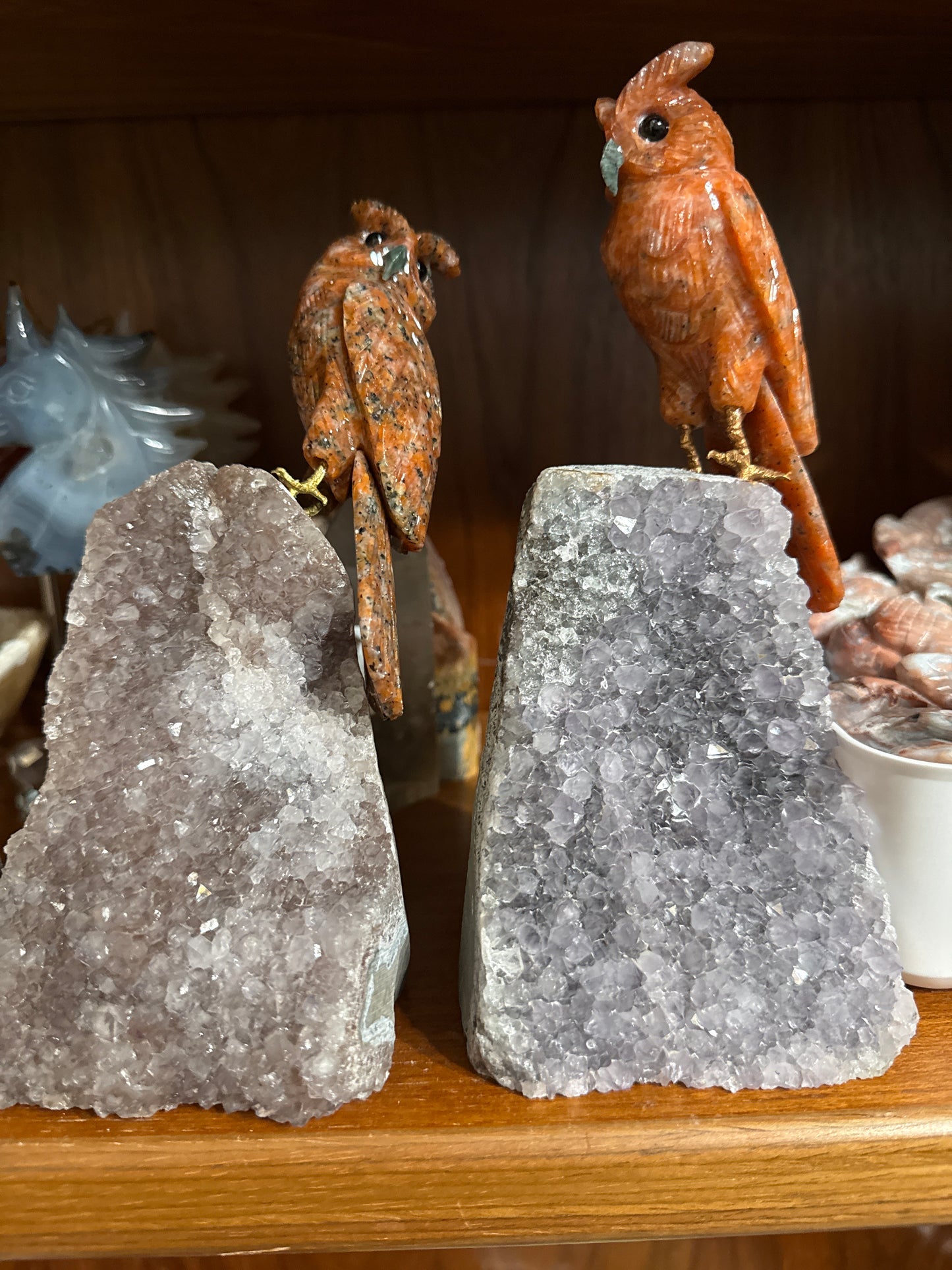 Amethyst Cutbase with Sunstone Owl