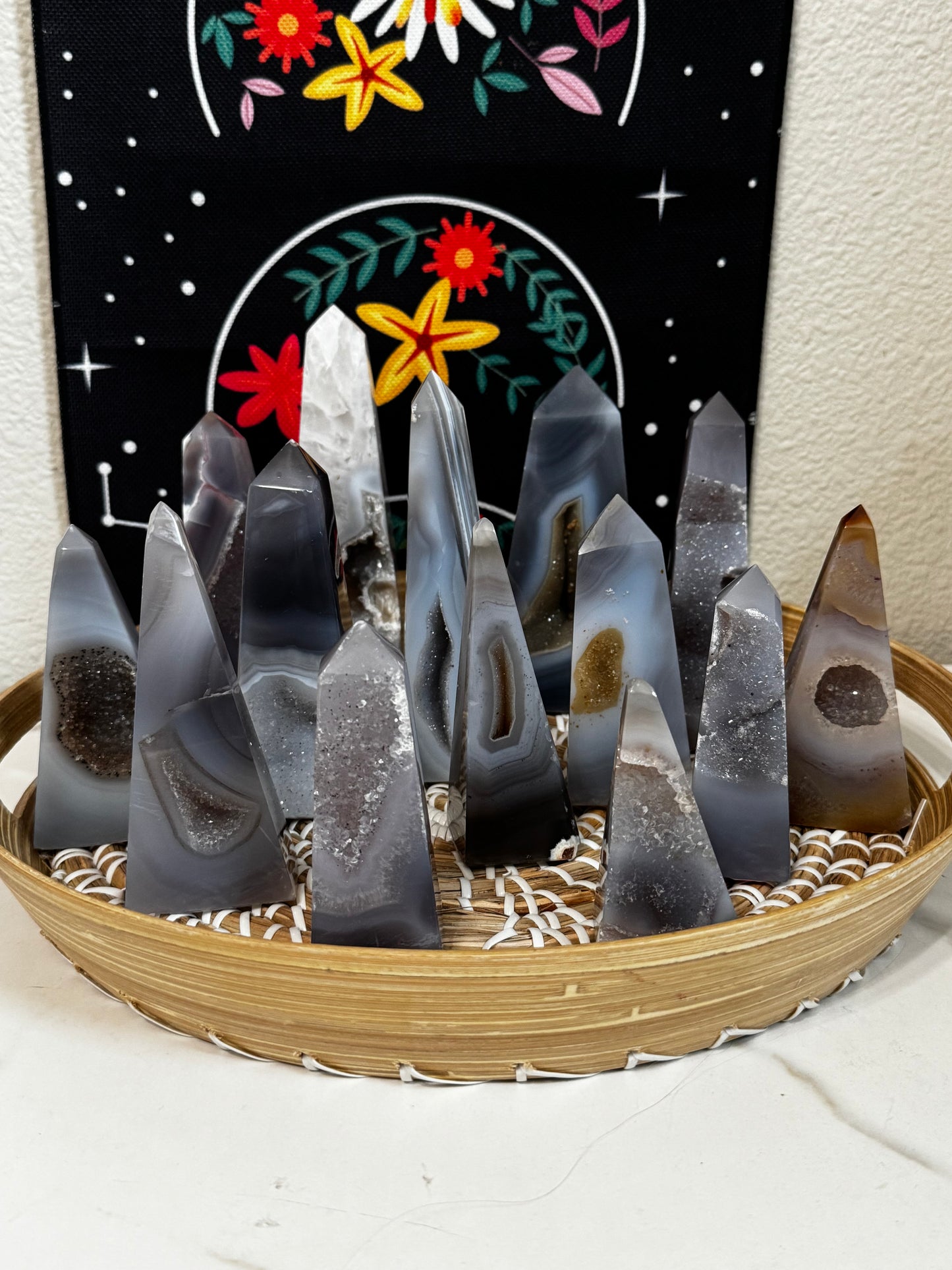 Druzy Agate Obelisk
