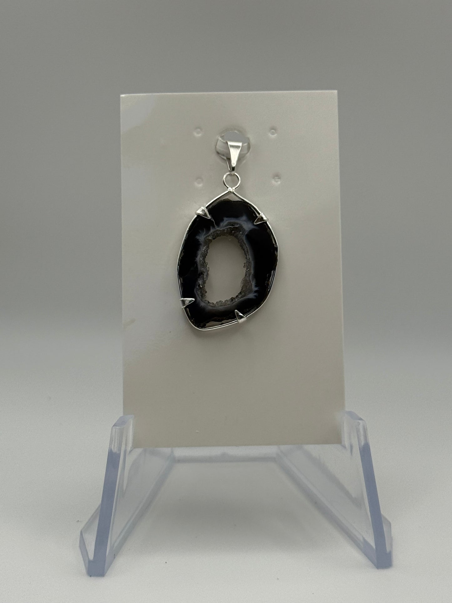 Agate Slice Pendant (silver)