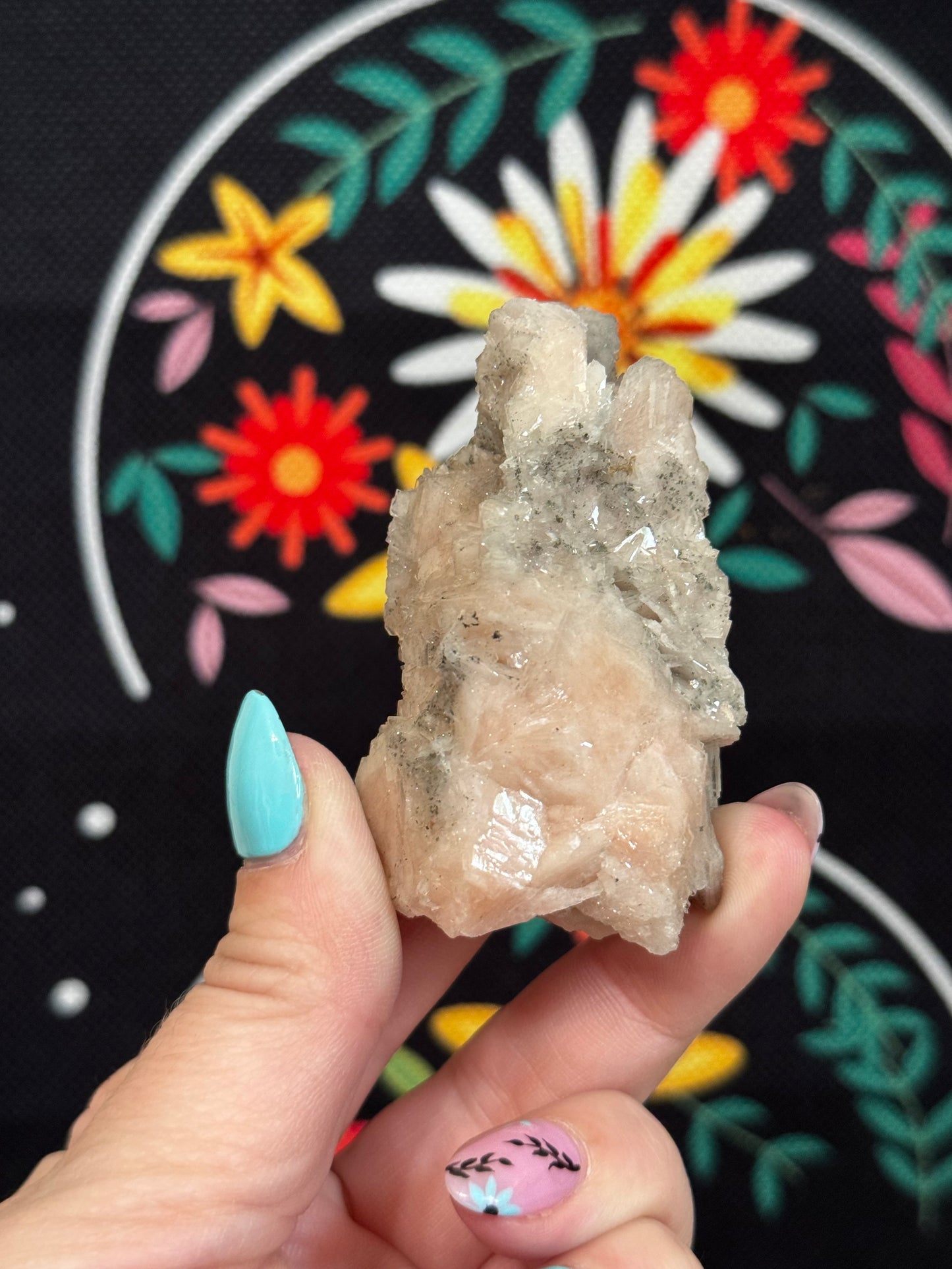 Pink Barite with Pyrite