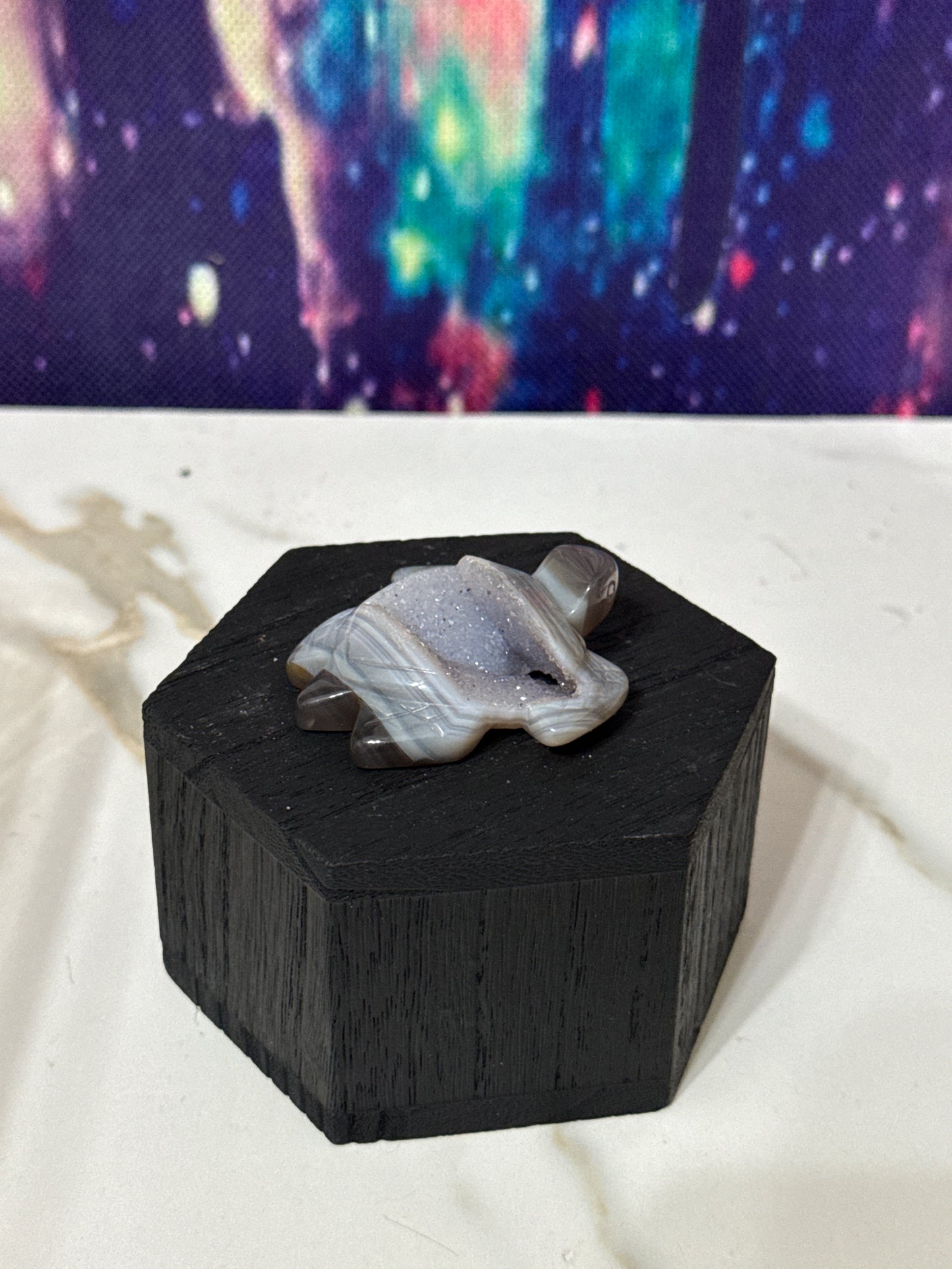 Druzy agate turtle
