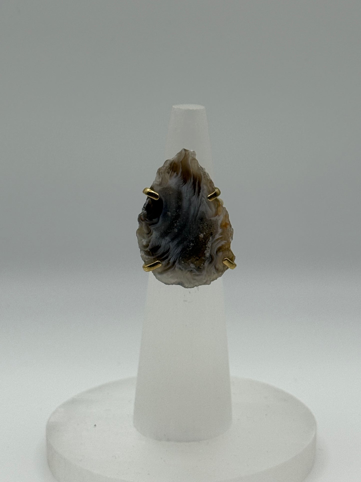 Agate Adjustable Ring (gold) Intuitively Chosen 