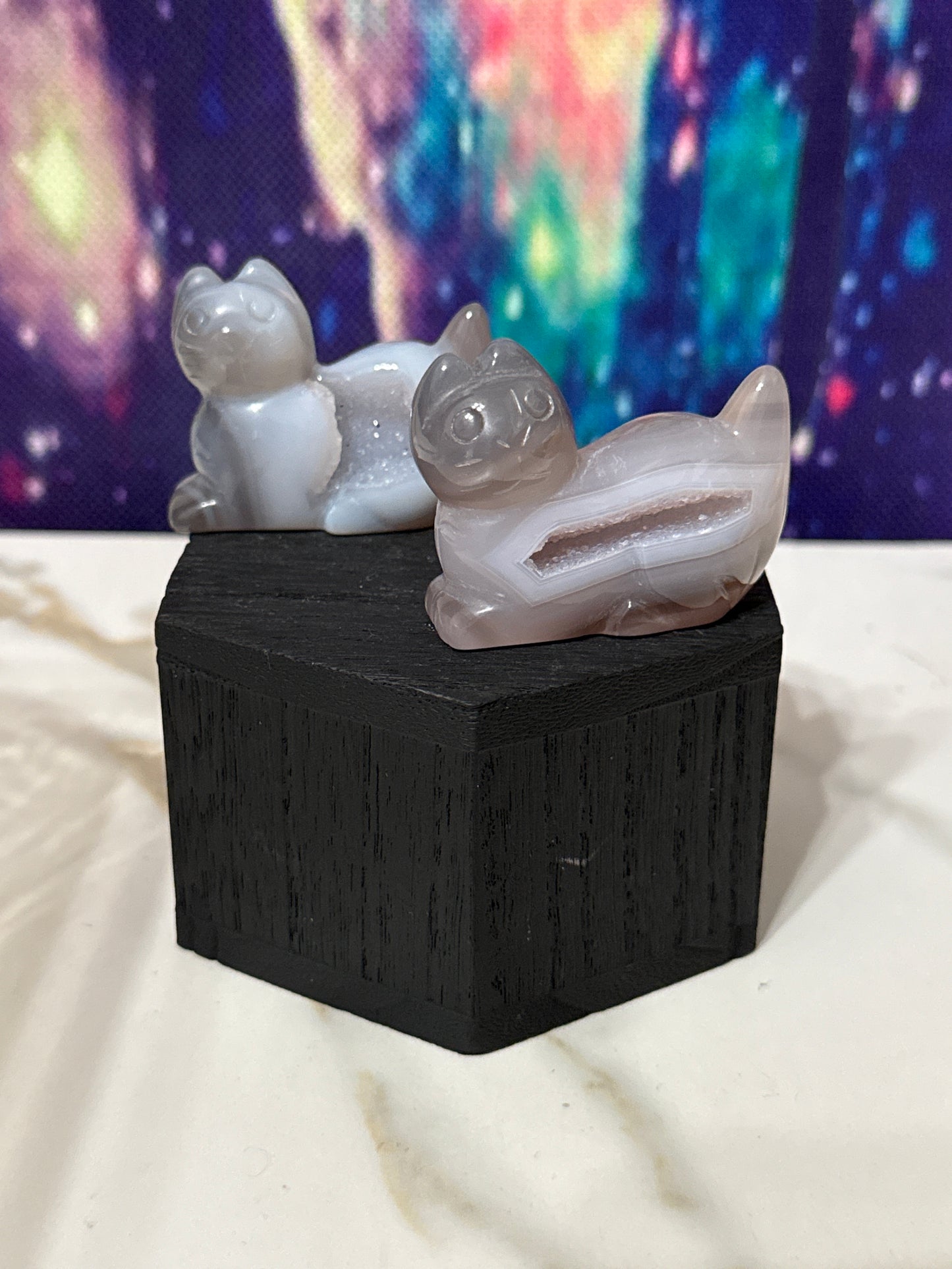 Druzy agate cat
