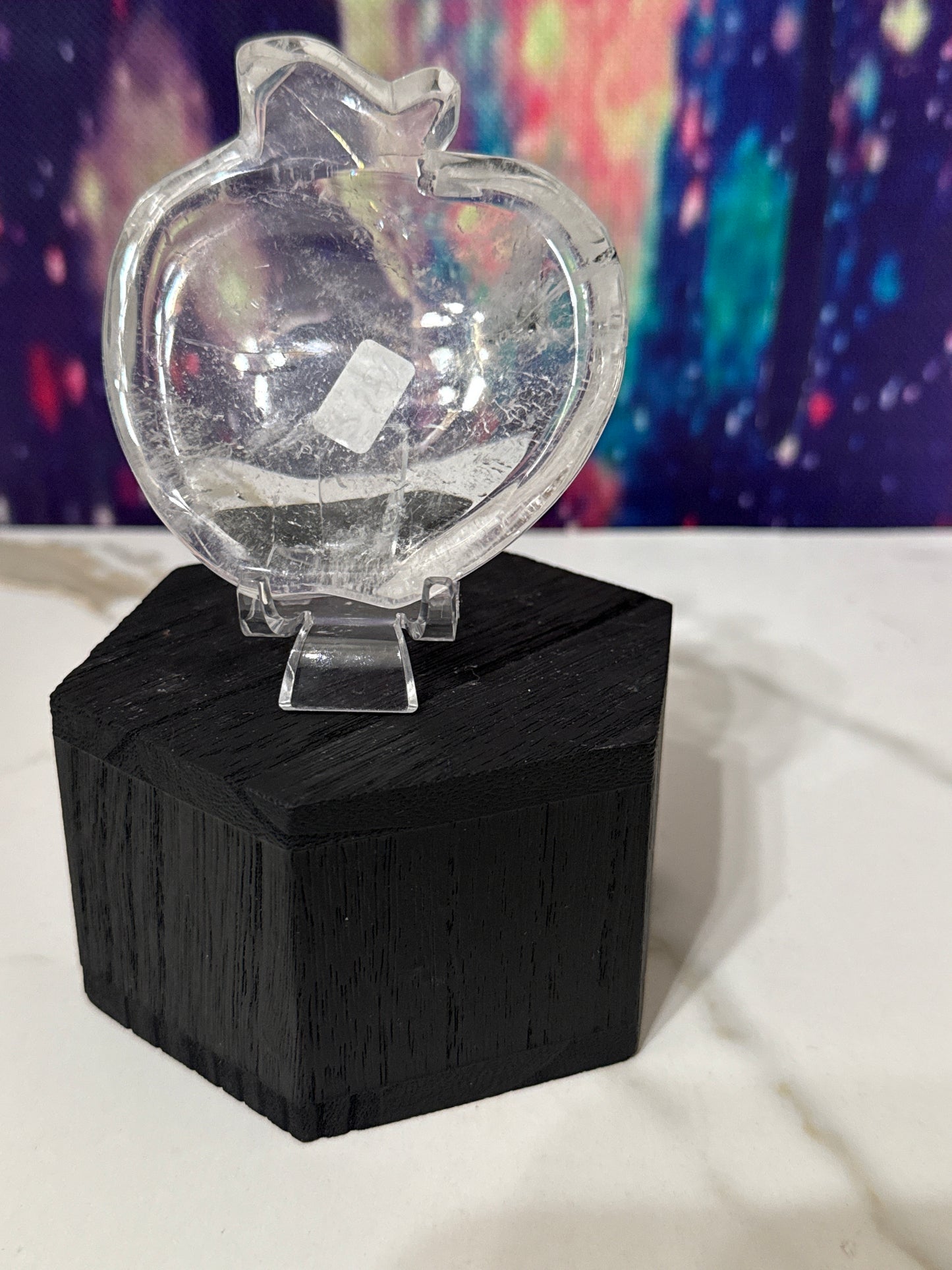 Clear quartz apple dish