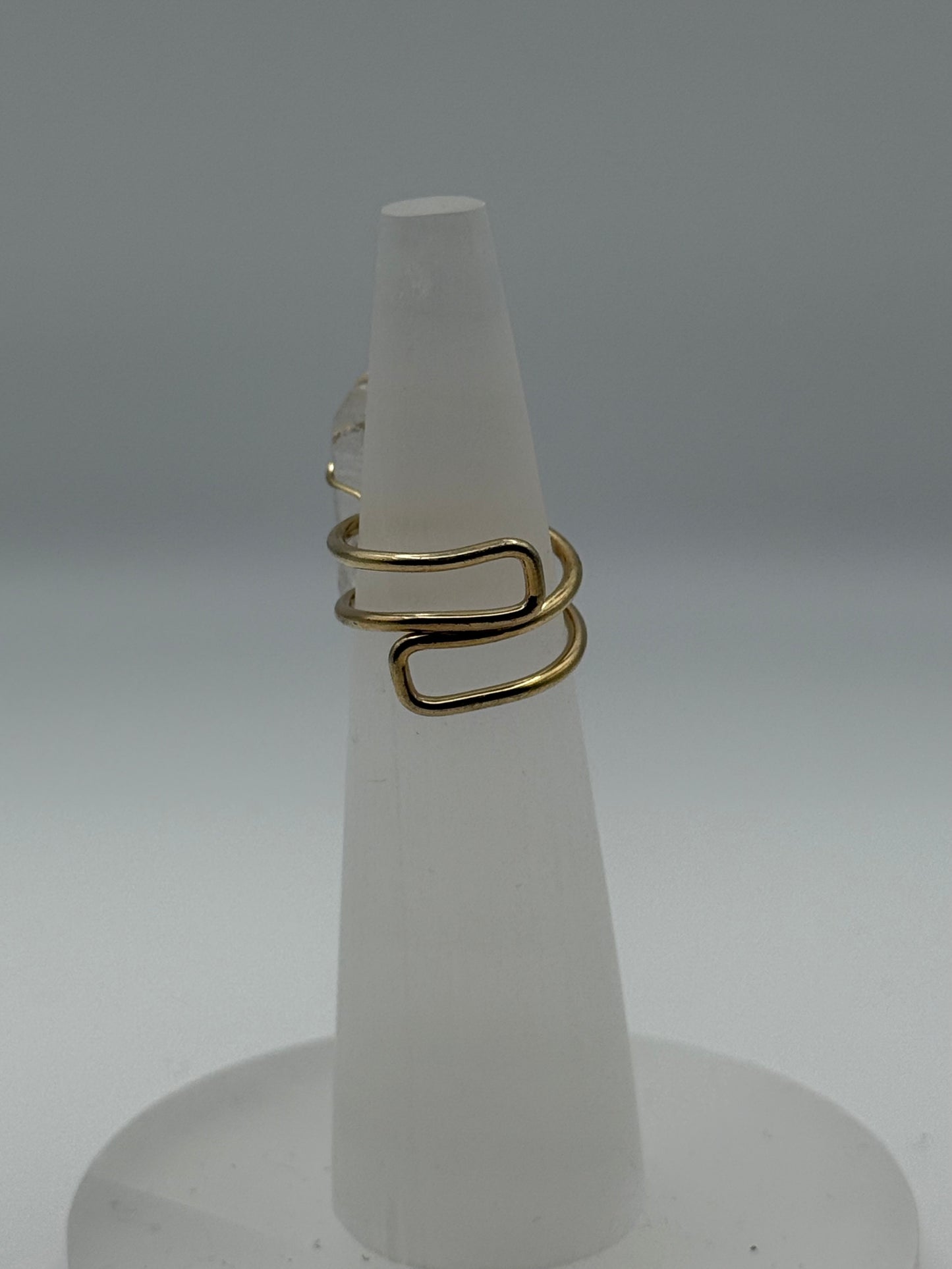 Clear Quartz Adjustable Ring (gold)