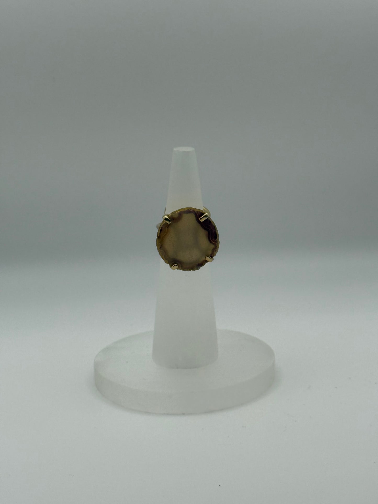 Agate Adjustable Ring (gold) Intuitively Chosen 