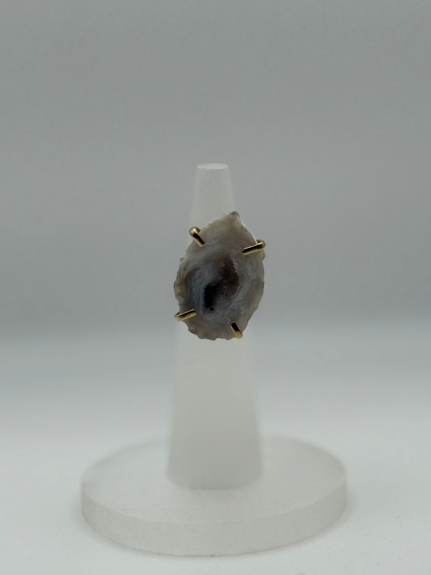 Agate Adjustable Ring (gold) Intuitively Chosen 
