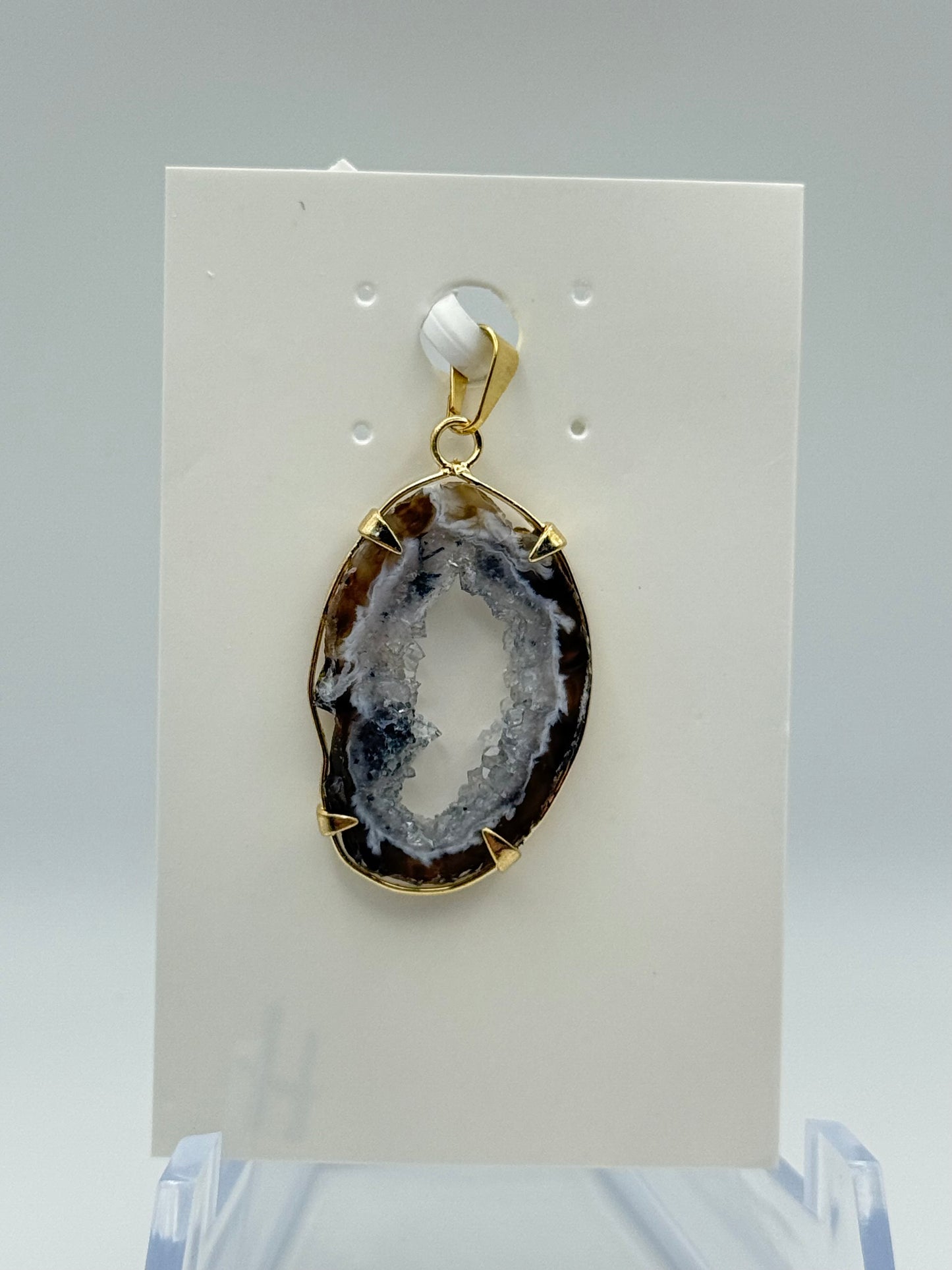 Agate Slice Pendant (gold)