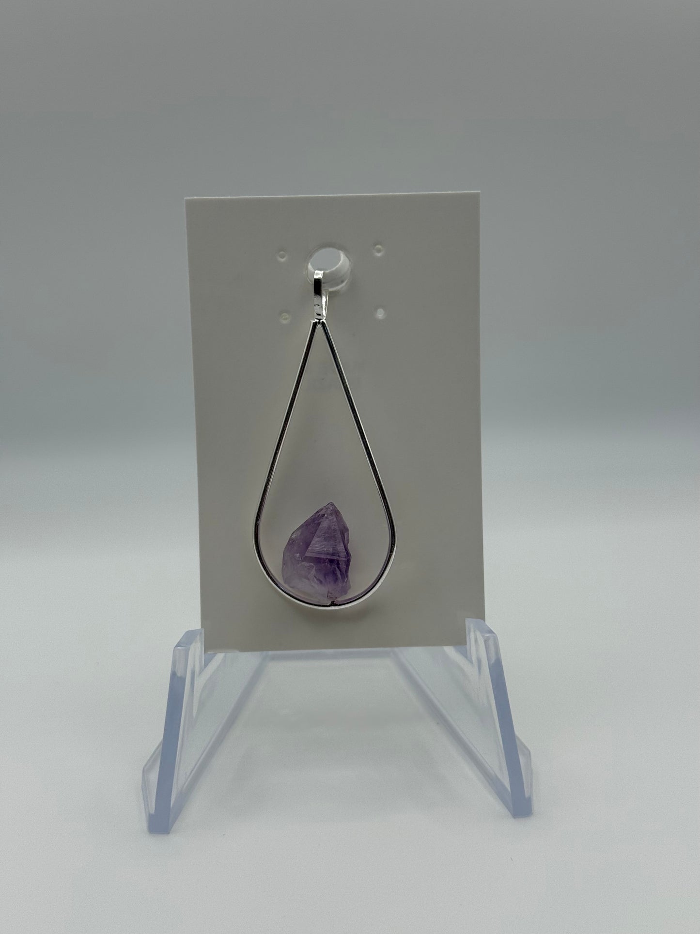 Silver Teardrop with Amethyst