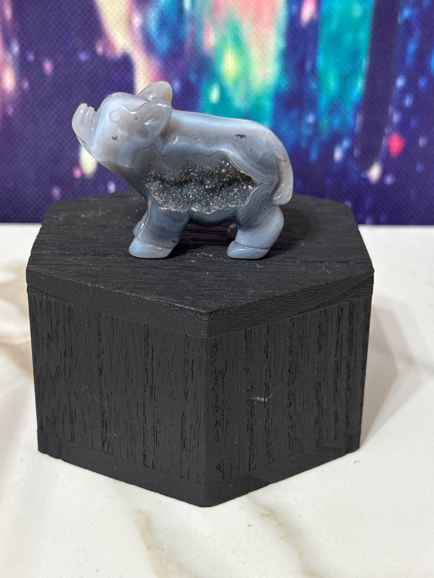 Druzy agate pig