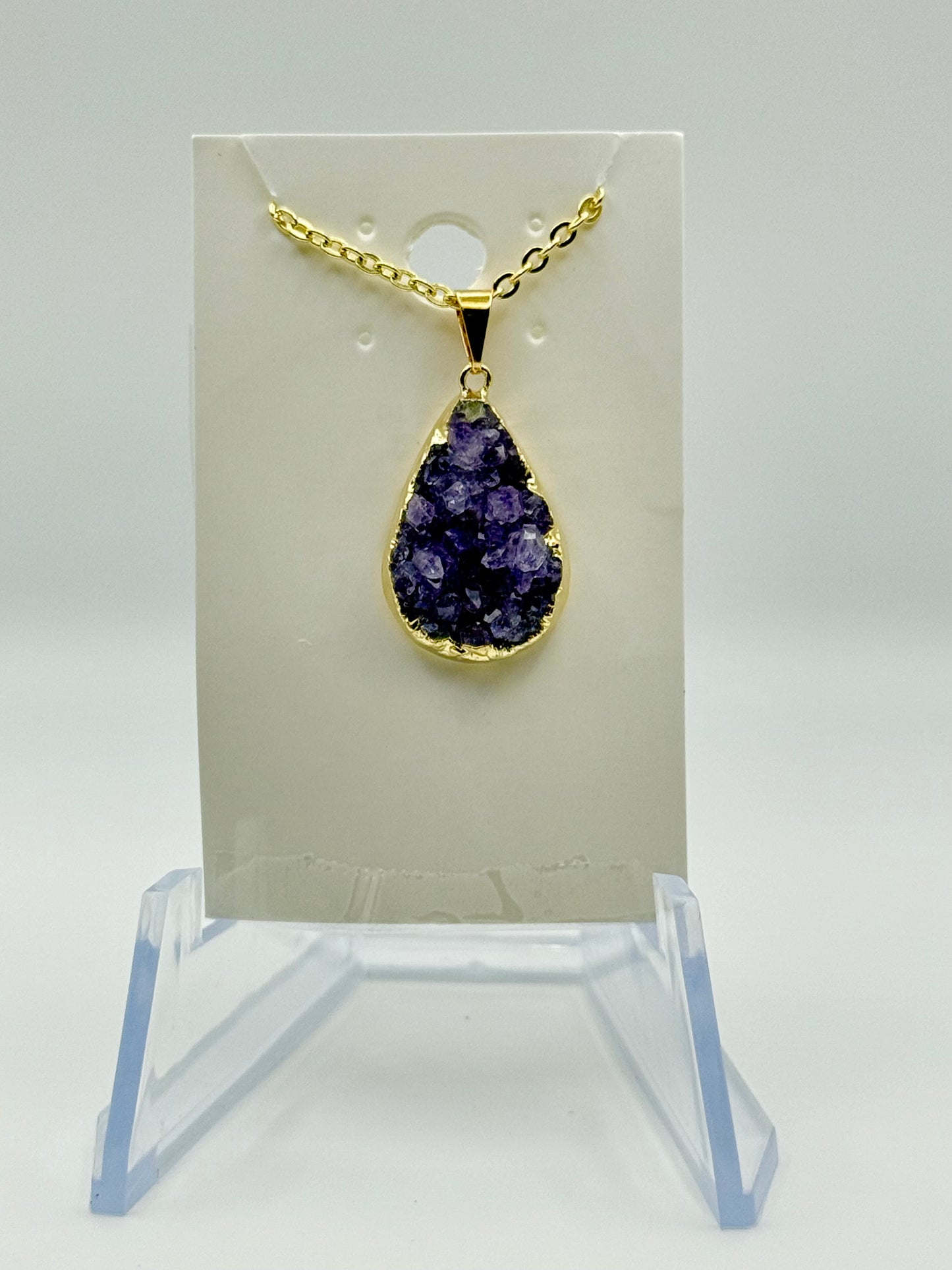 Amethyst Cluster Necklace (gold)