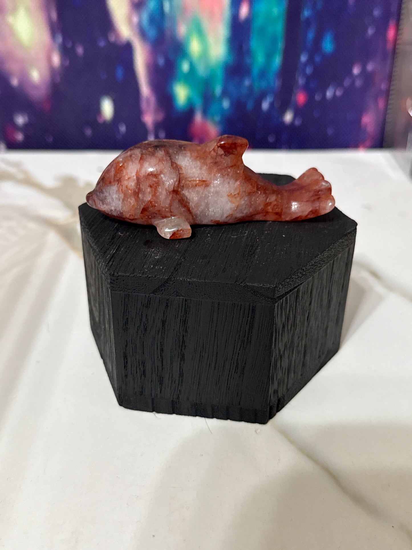 Fire quartz dolphin