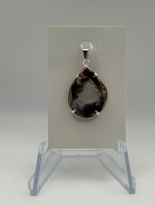 Agate Slice Pendant (silver)