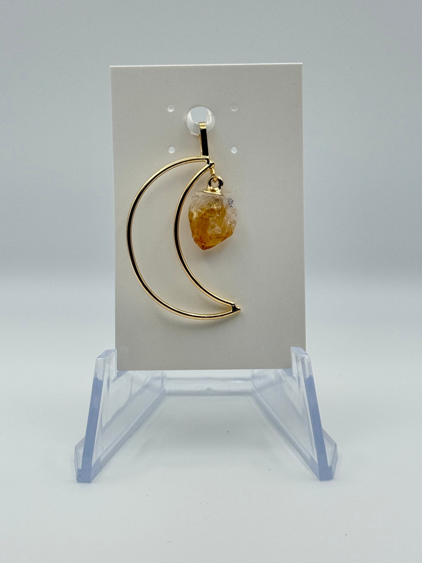 Citrine Moon Pendant (heat treated)