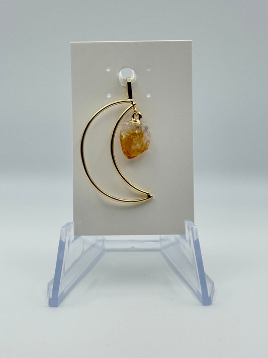 Citrine Moon Pendant (heat treated)