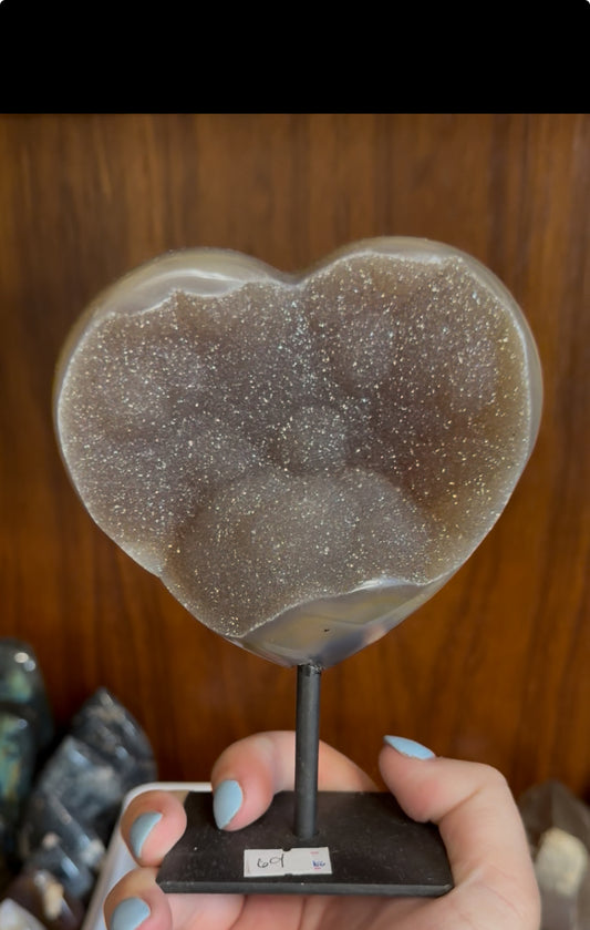 Druzy Agate Heart