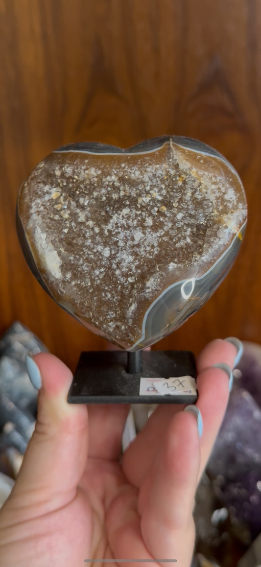 Druzy Agate Heart