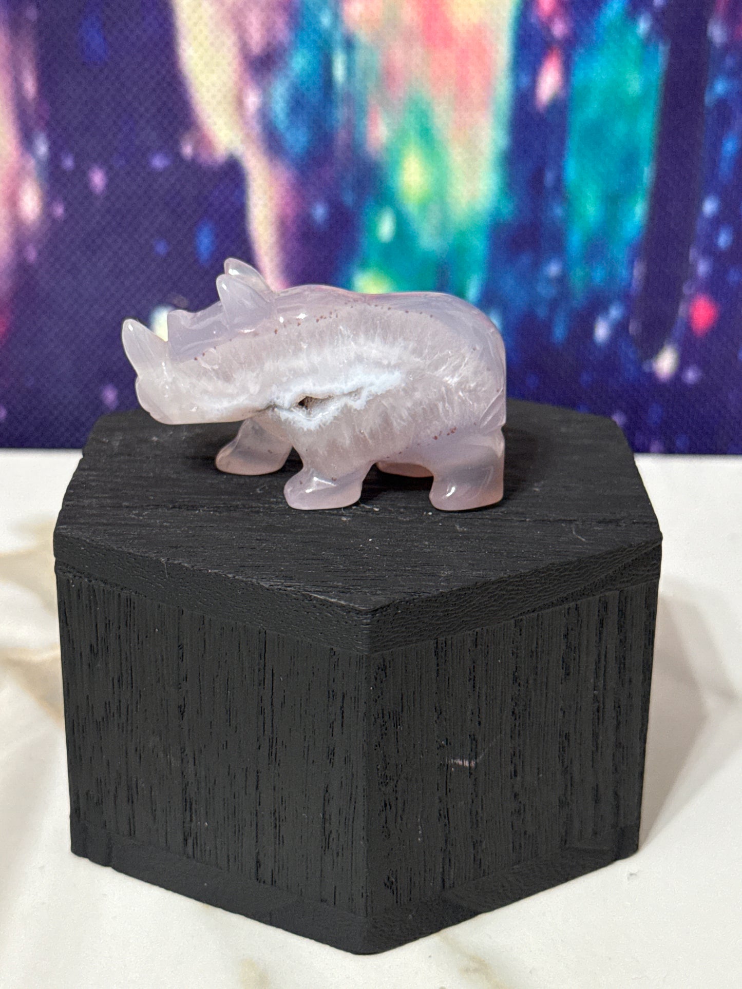Druzy agate rhino