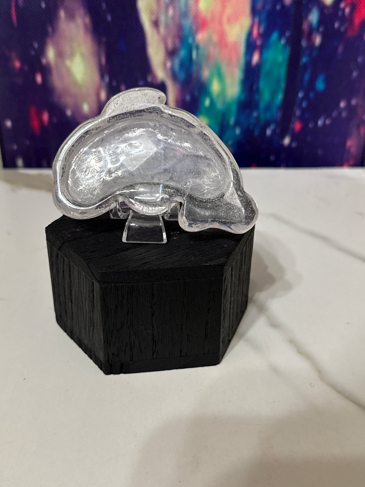 Clear quartz dolphin dish