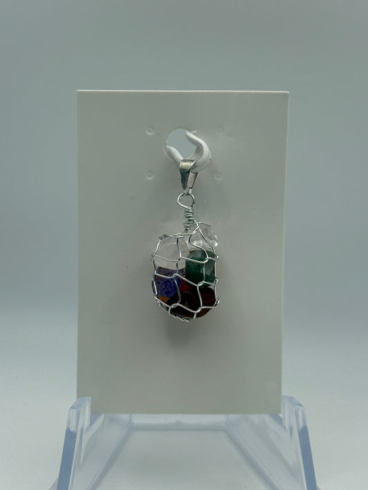 Crystal Chip Cage Pendant