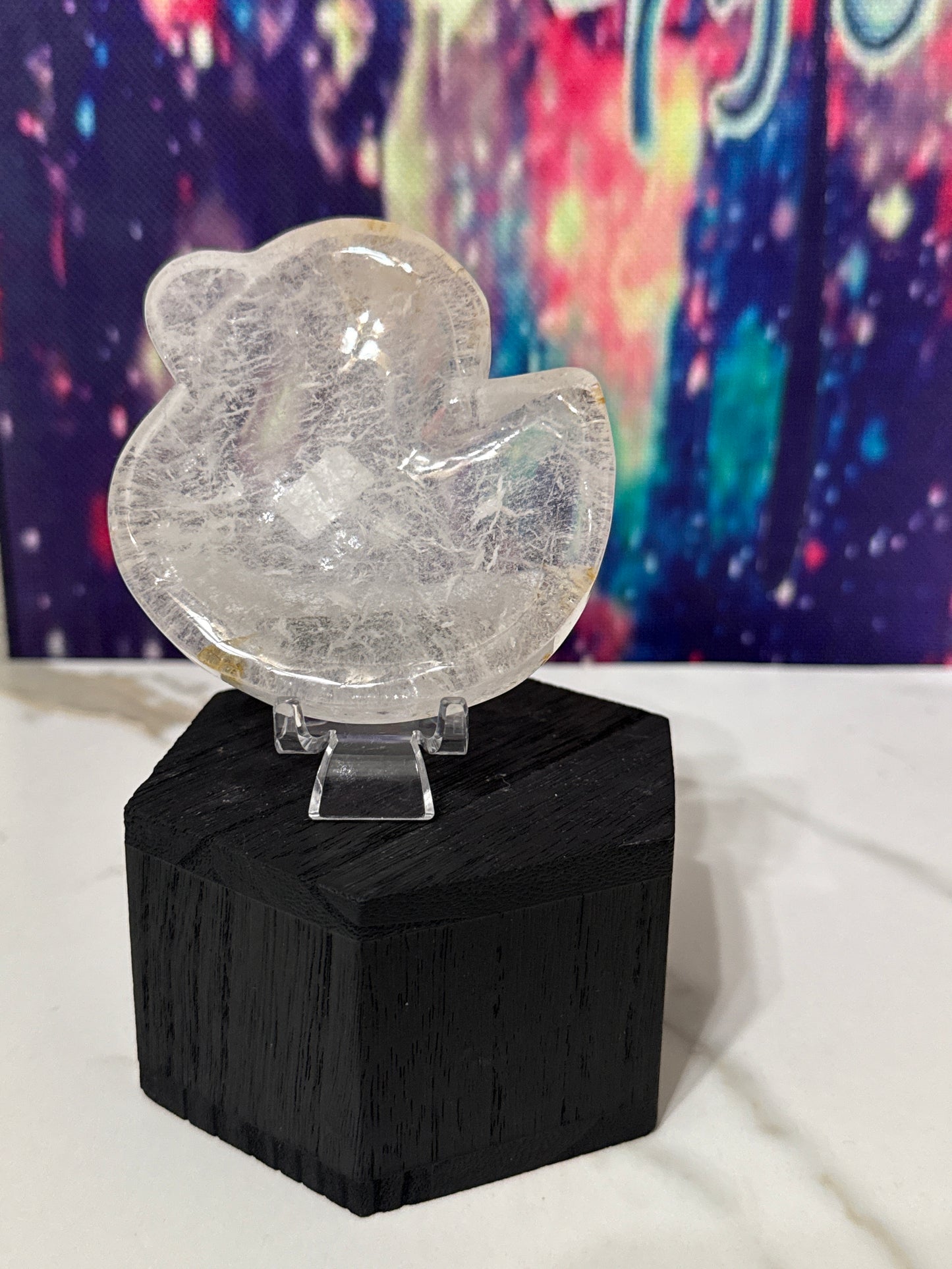 Clear quartz duck dish