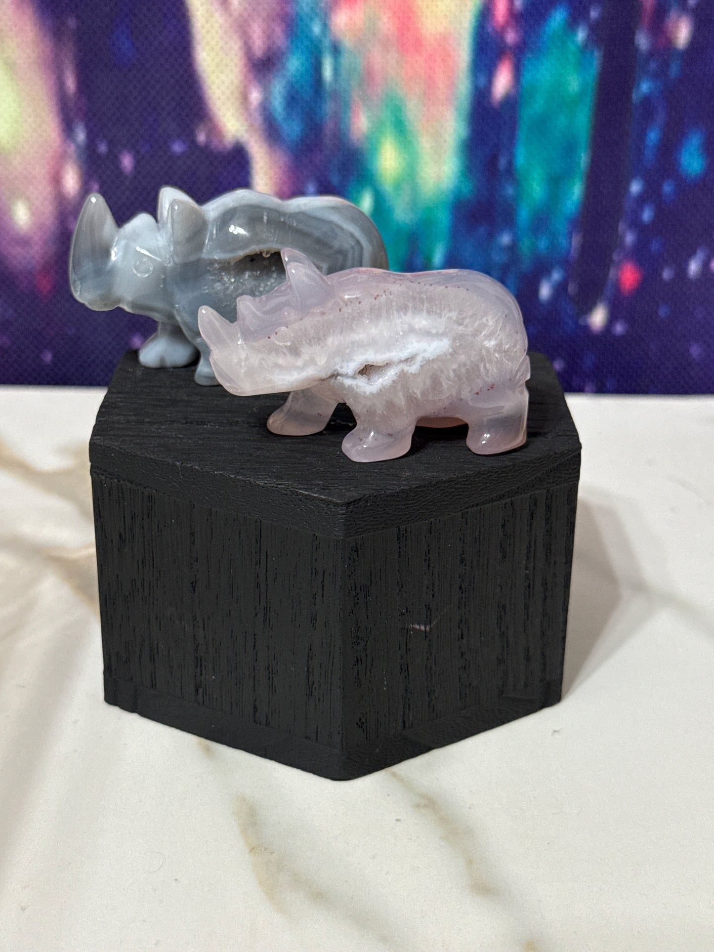 Druzy agate rhino