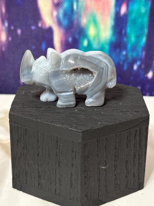 Druzy agate rhino