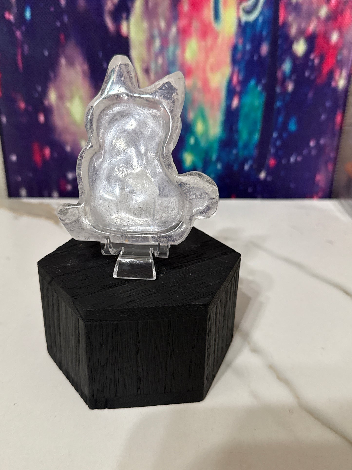 Clear quartz cat dish