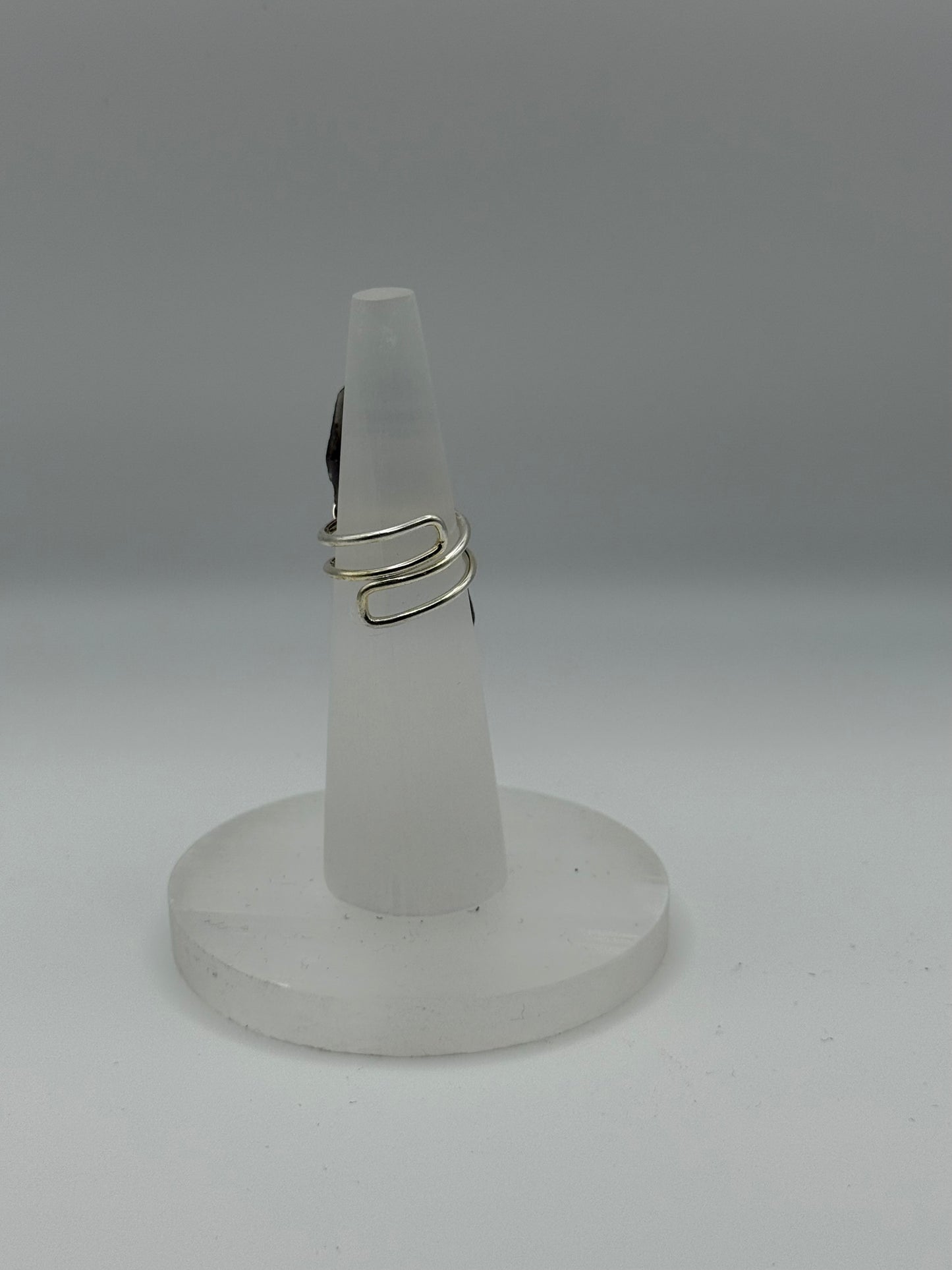 Smokey Quartz Adjustable Ring (silver)