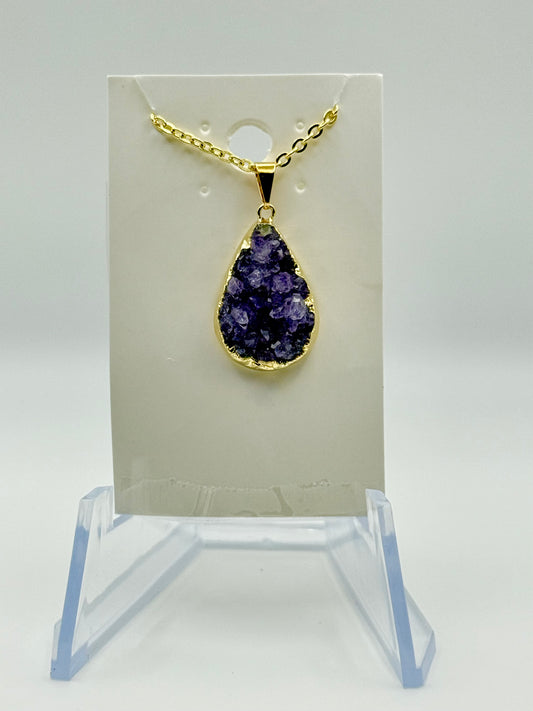 Amethyst Cluster Necklace (gold)
