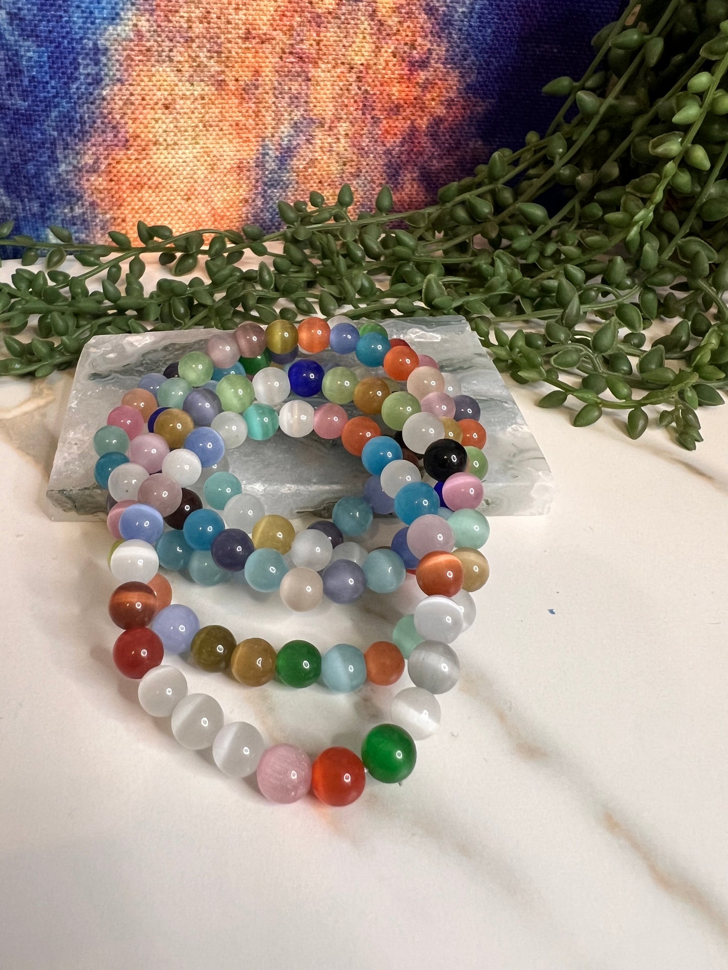 Rainbow Cats Eye Bracelet