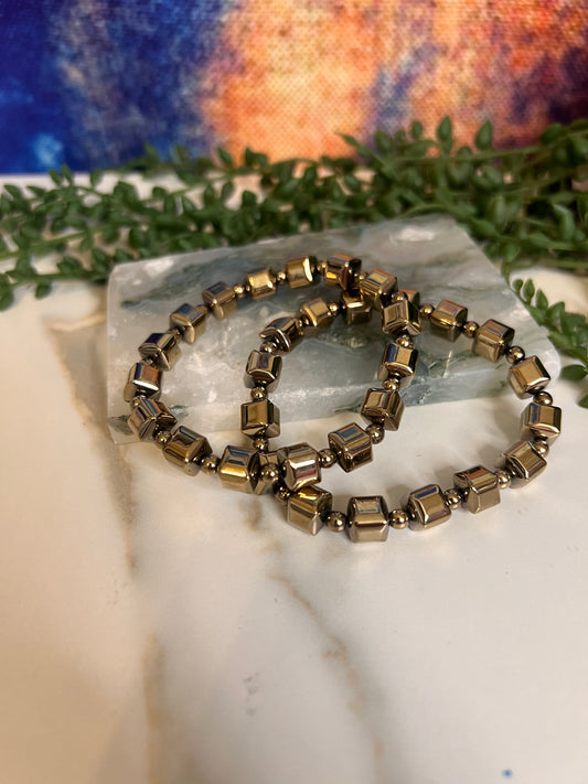 Pyrite Cube Bracelet