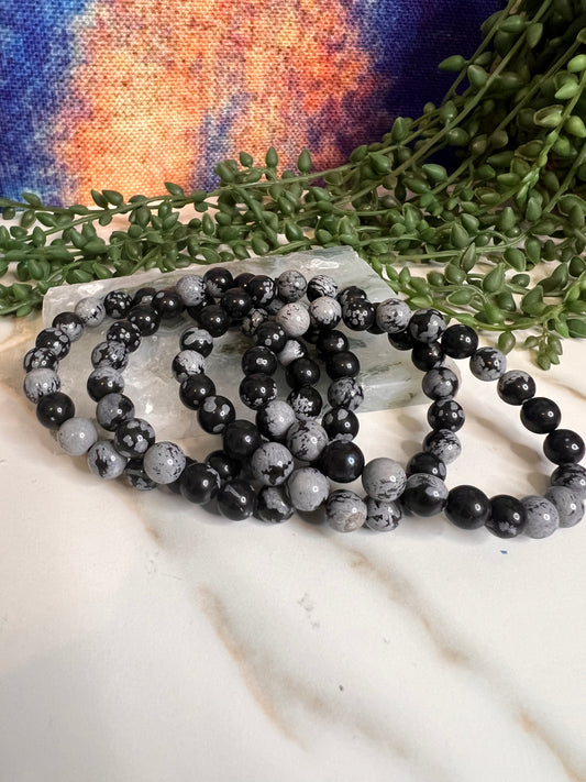 Snowflake Obsidian Bracelet