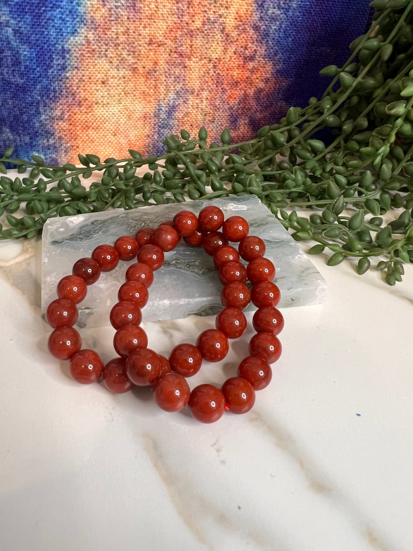 South Red Agate 9mm Bracelet